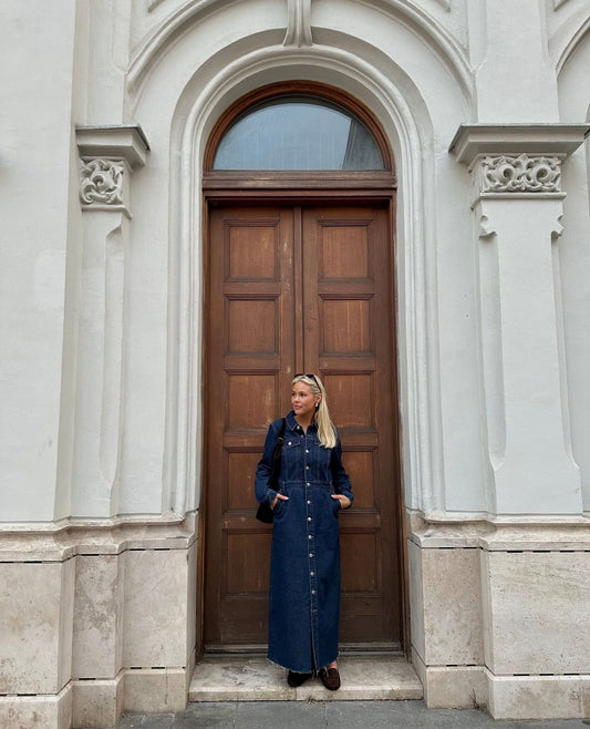 VMMOLLY Long Dress - Dark Blue Denim