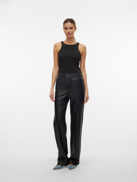 VMTESSA PU Trousers - Black