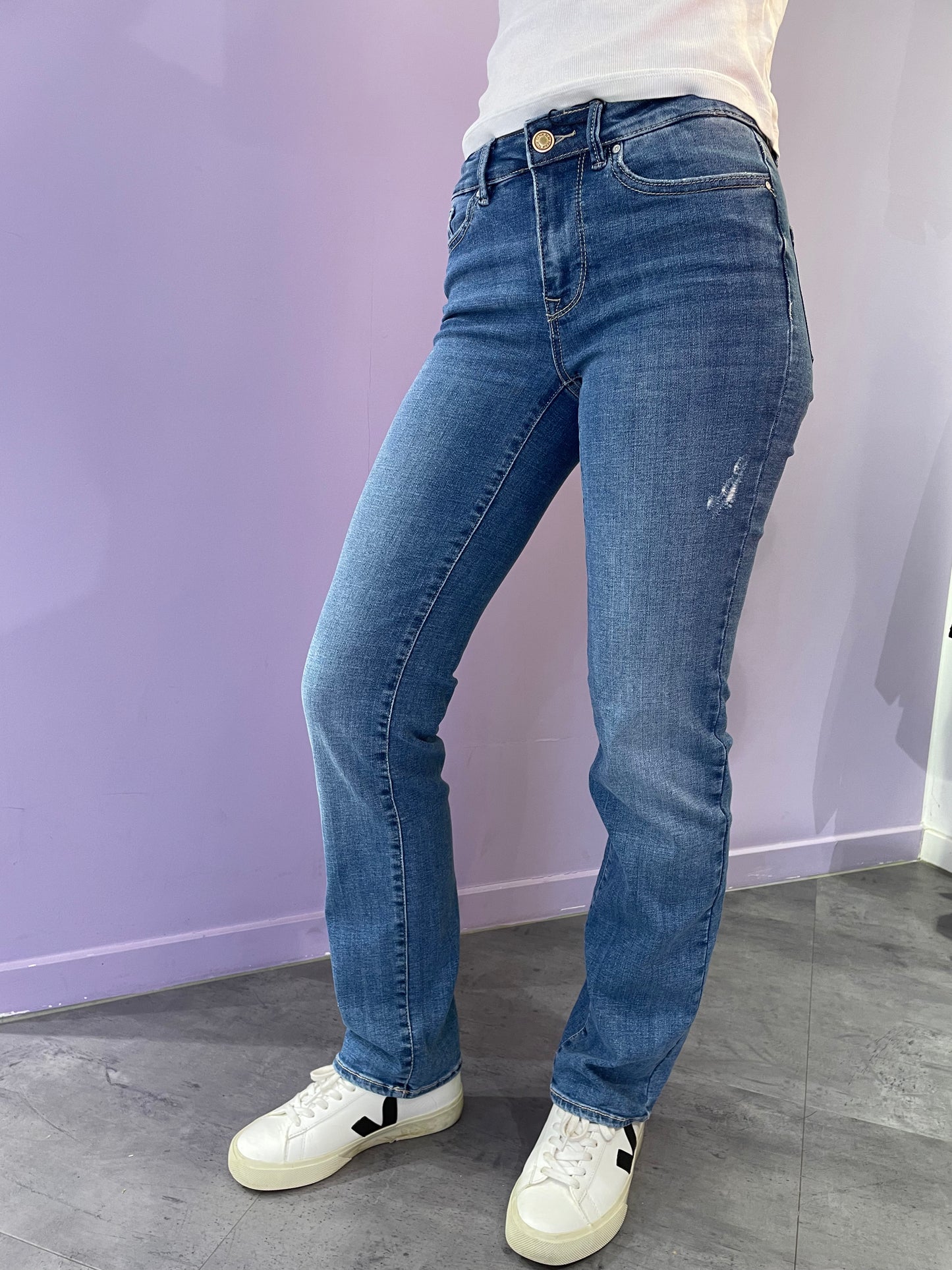 VMFLASH STRAIGHT Jeans - Medium Blue Denim