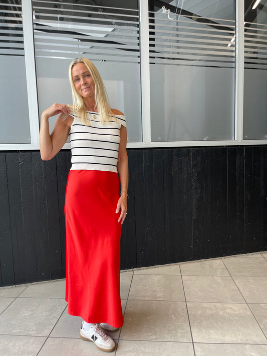 PCMARI Long Skirt - High Risk Red