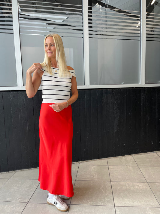 PCMARI Long Skirt - High Risk Red