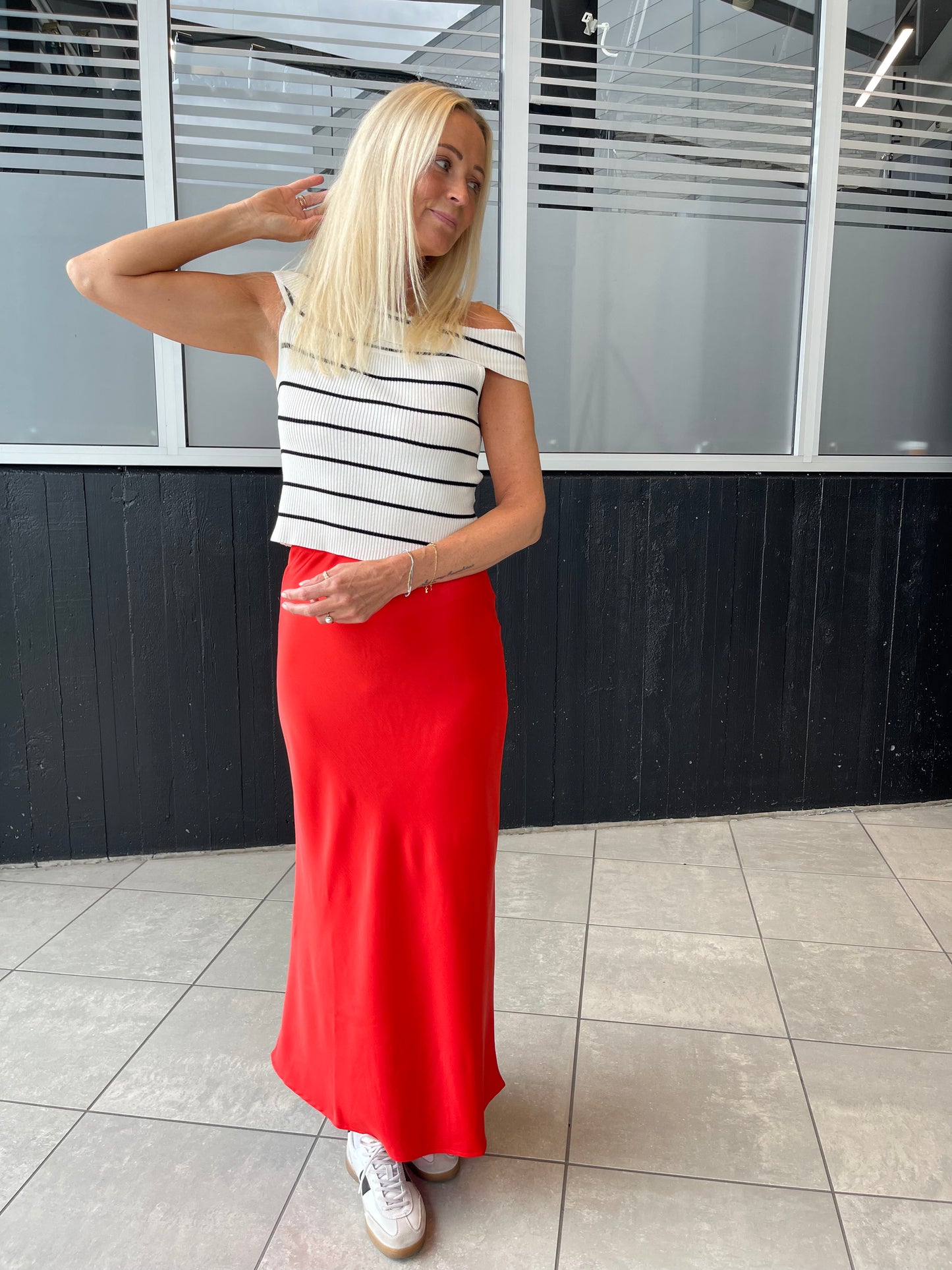 PCMARI Long Skirt - High Risk Red