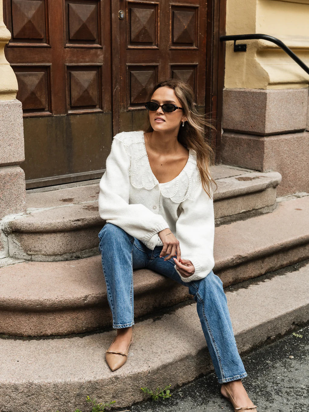 PCABBY Knit Cardigan - Cloud Dancer