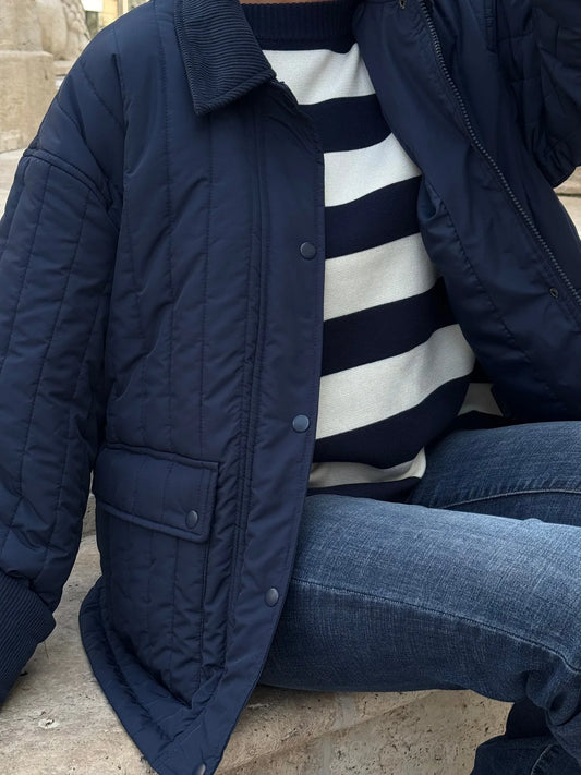 AWSISSY Quilted Jacket - Navy Blazer