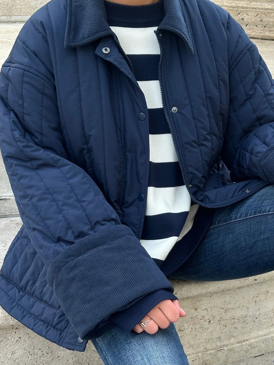 AWSISSY Quilted Jacket - Navy Blazer