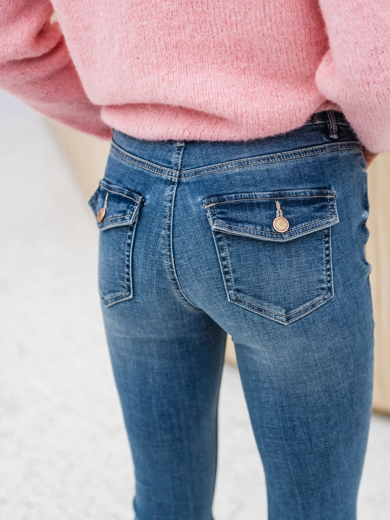 VMFLASH Flared Pocket Jeans - Medium Blue Denim