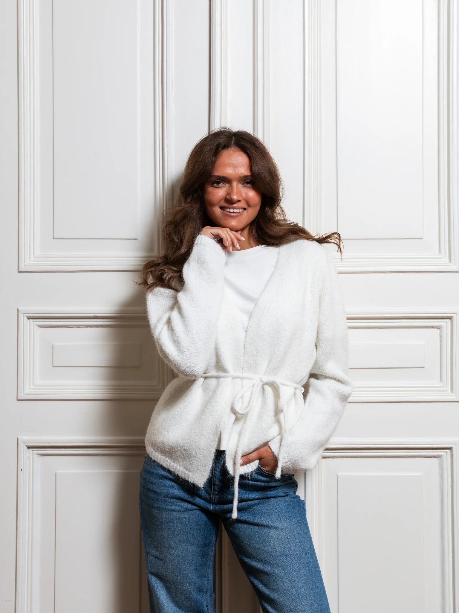 VMSORRENTO Knit Cardigan - Snow White