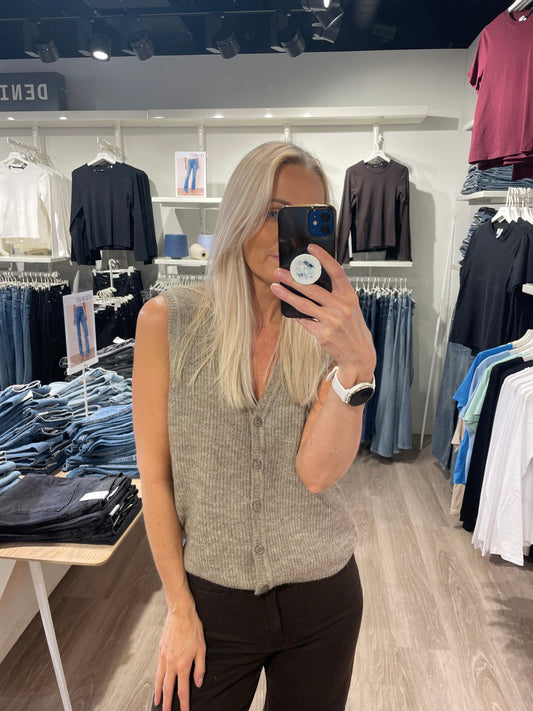 OBJDIANA Knit Waistcoat - Morel