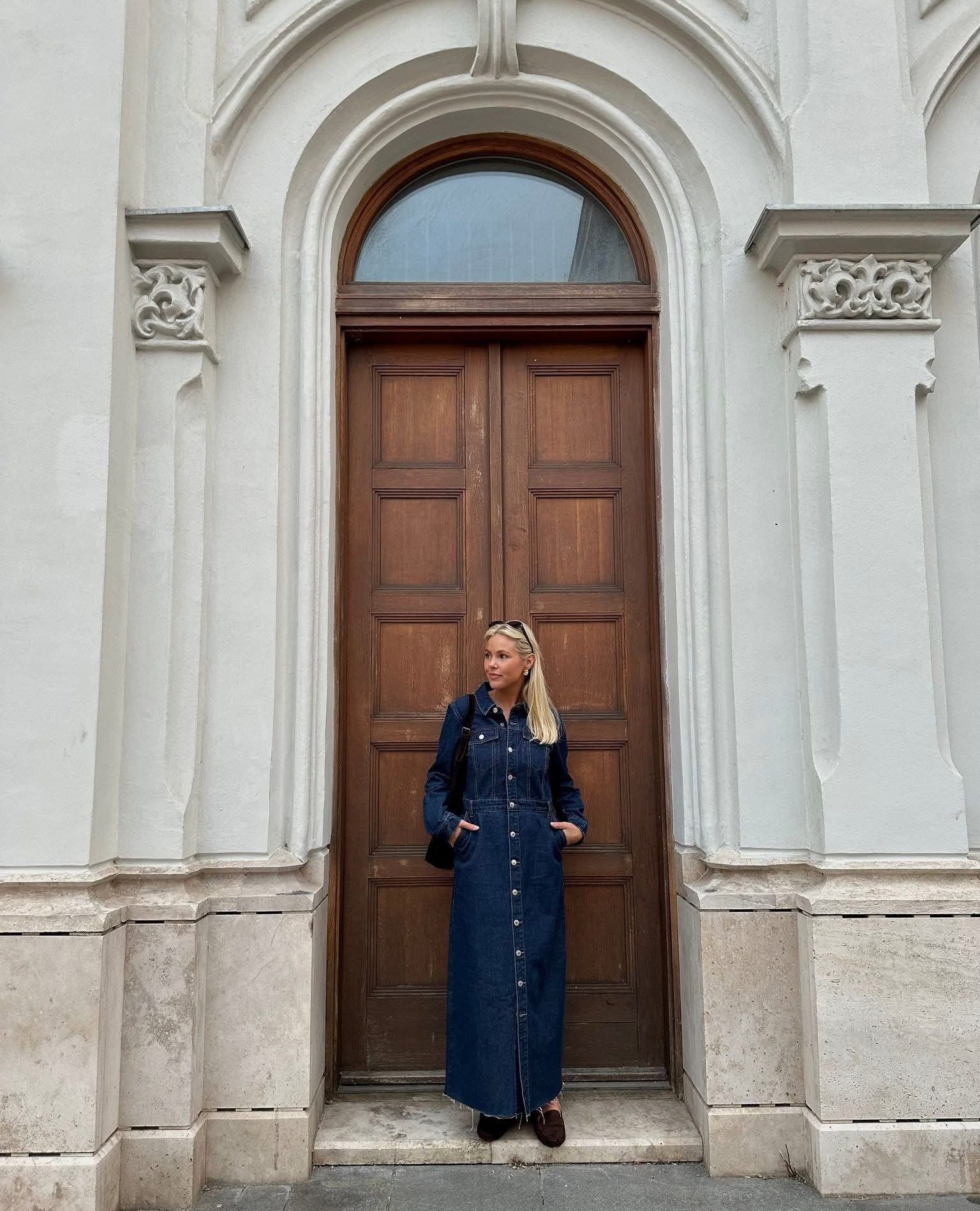 VMMOLLY Long Dress - Dark Blue Denim