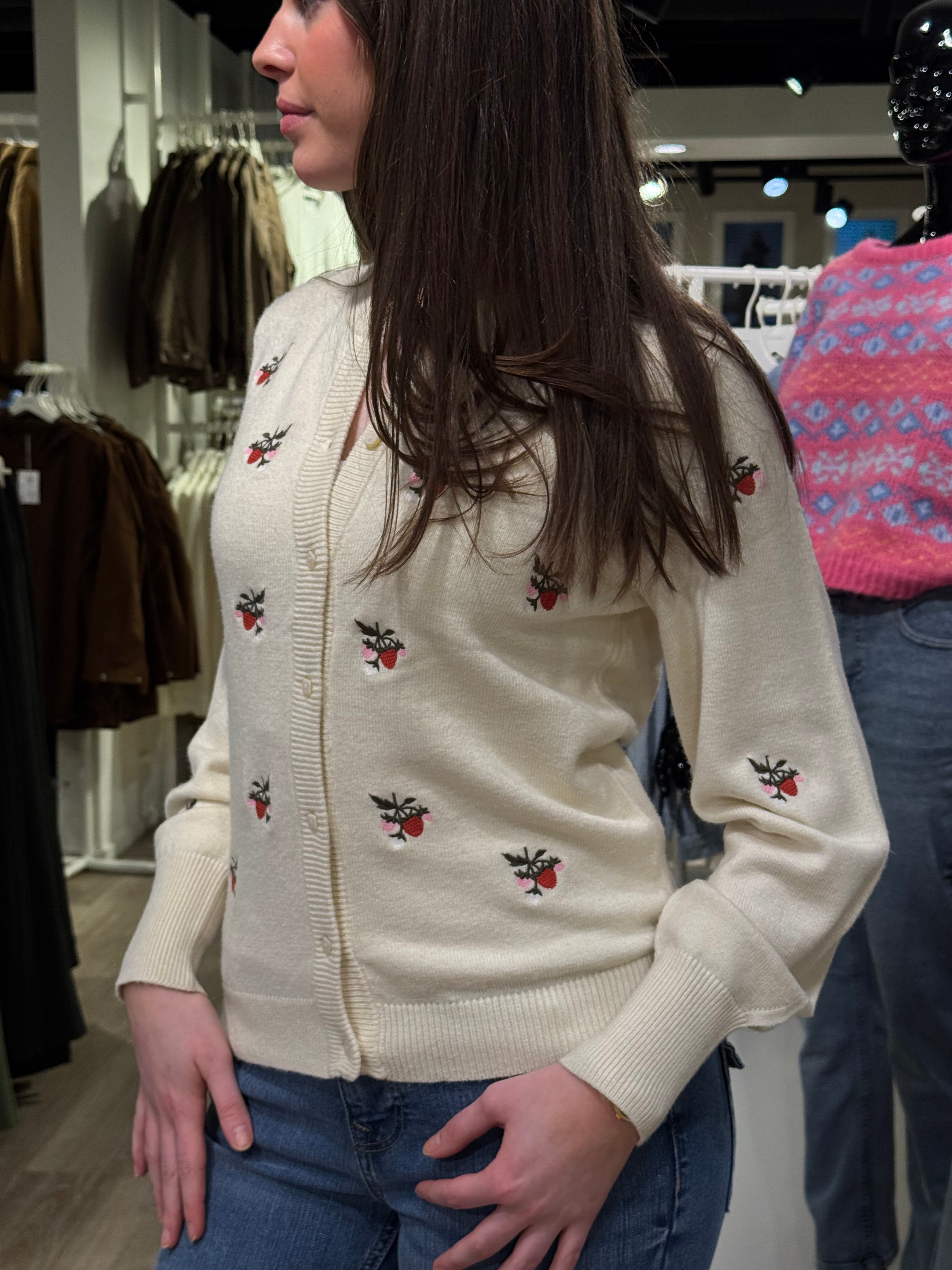 OBJEBBA Knit Cardigan - Birch