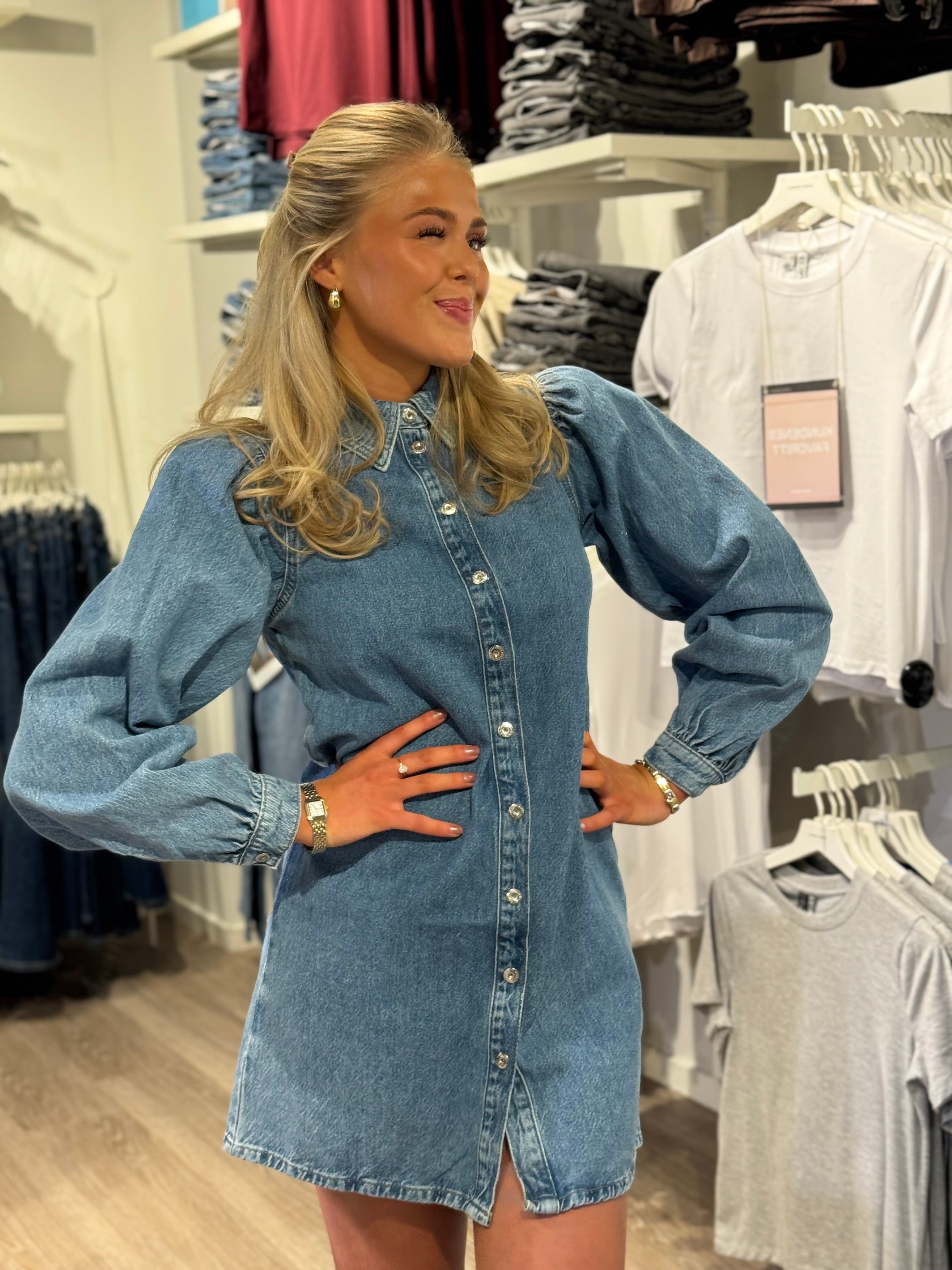 PCRITT Short Dress - Light Blue Denim