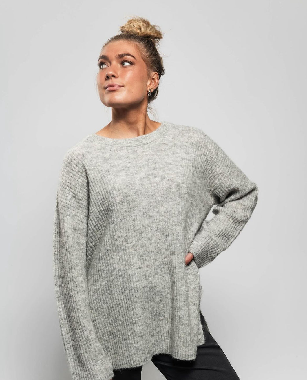 VMPALMA Pullover - Light Grey Melange