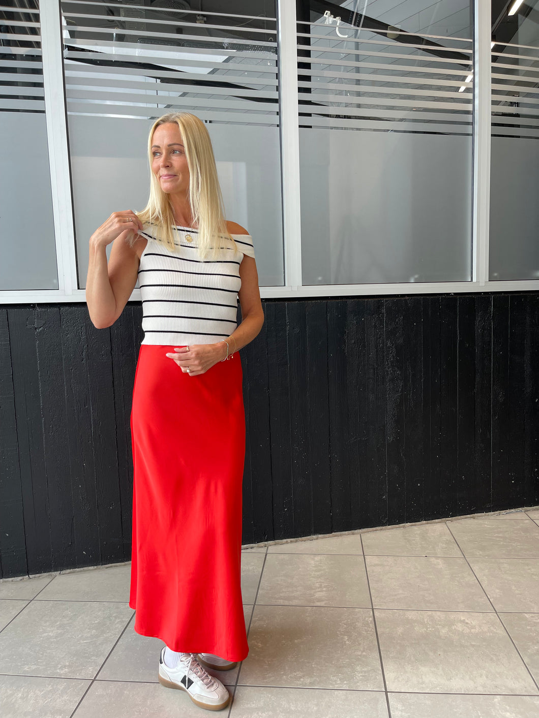 PCMARI Long Skirt - High Risk Red