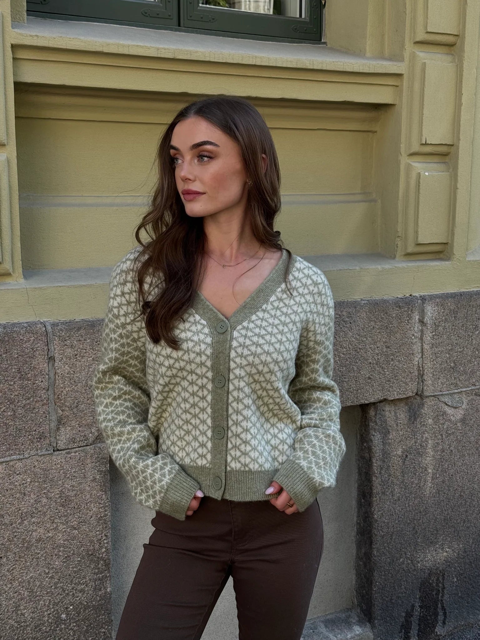VMLOVE Knitted Cardigan - Oil Green