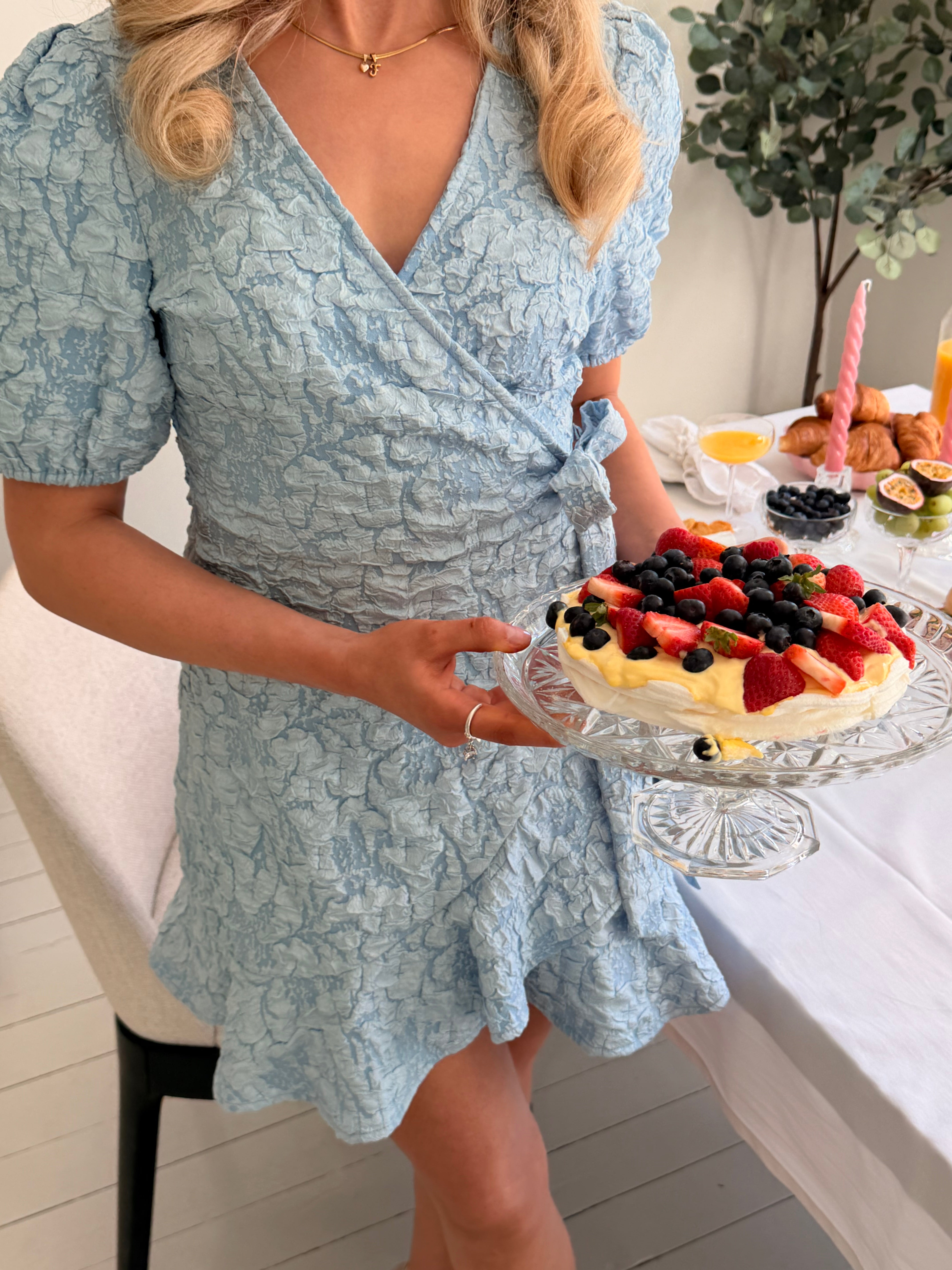 PCGRETCHEN Short Dress - Cashmere Blue