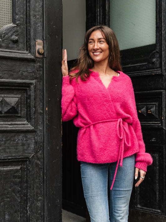 VMAGNES Knit Cardigan - Hot Pink