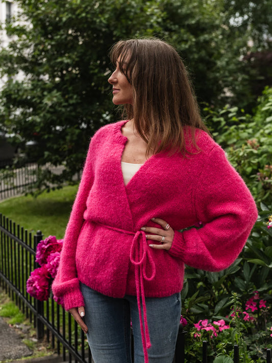 VMAGNES Knit Cardigan - Hot Pink