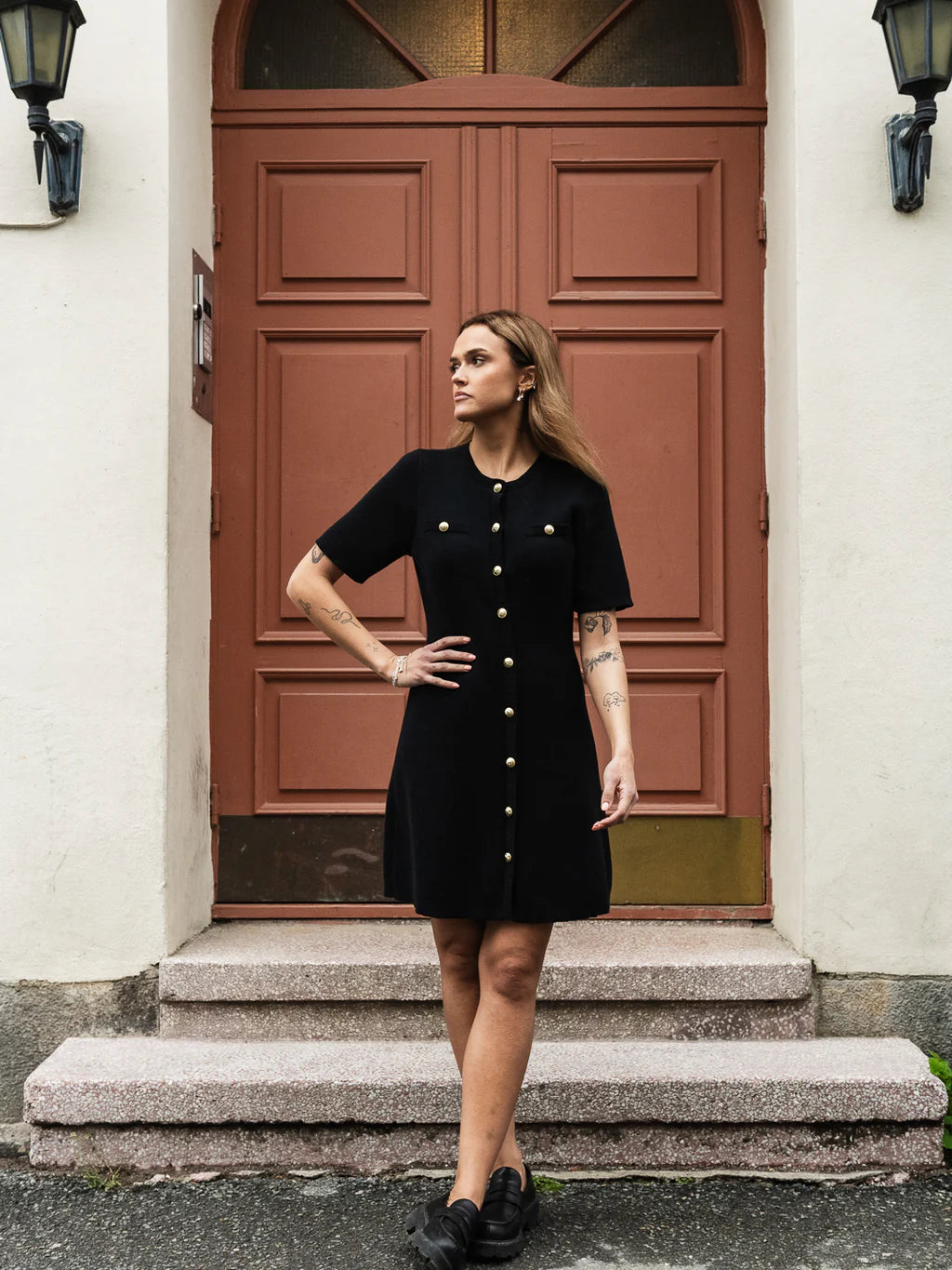 AWPICCO Short Dress - Black