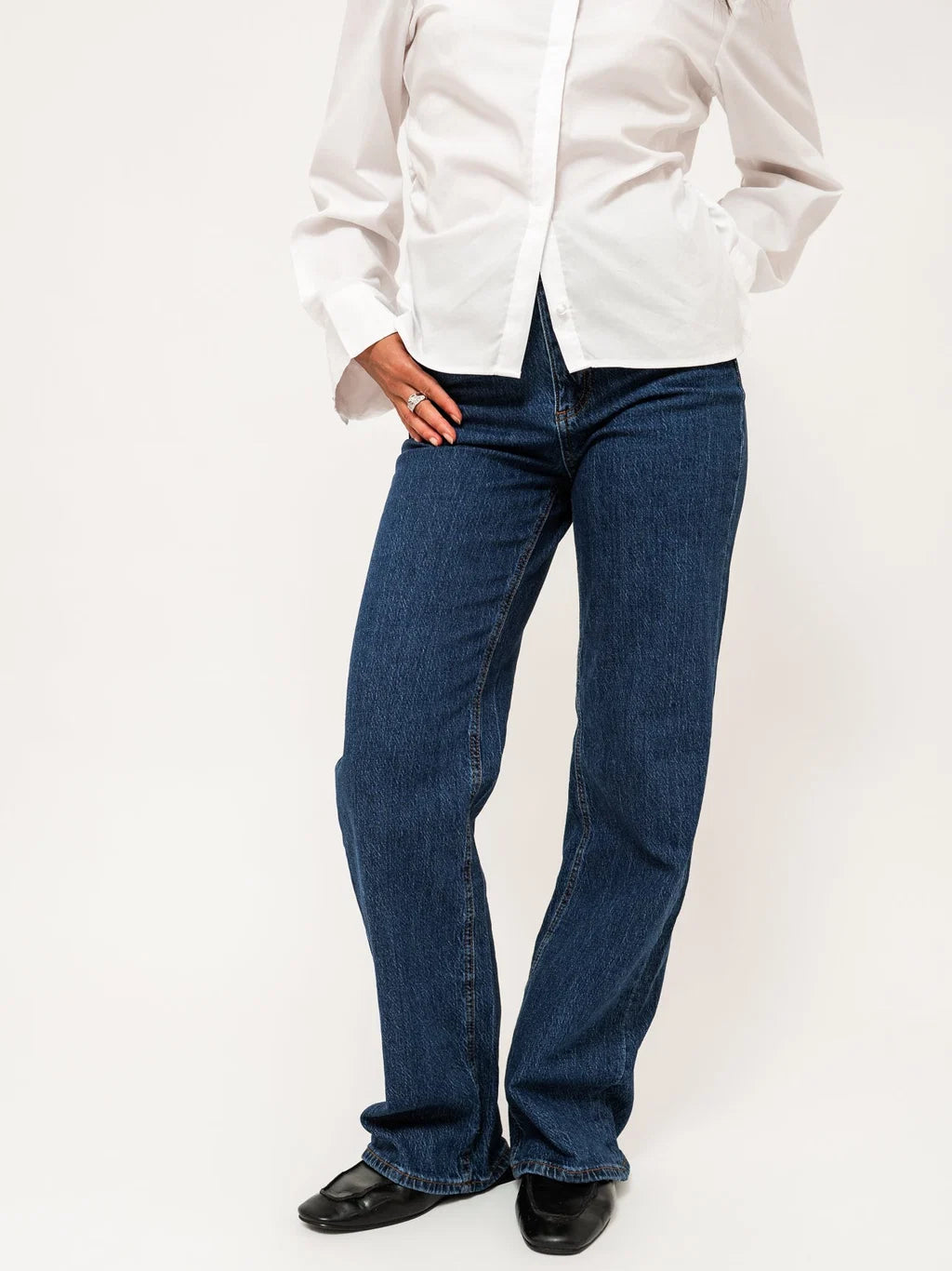 VMTESSA wide Jeans - Dark Blue Denim