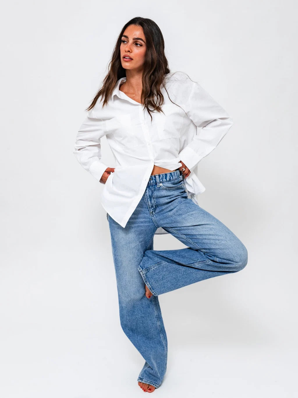 VMTESSA wide Jeans - Medium Blue Denim