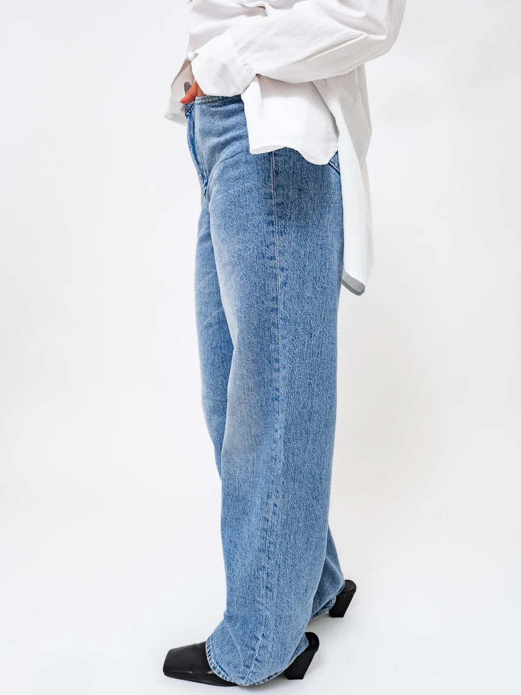 VMTESSA wide Jeans - Medium Blue Denim