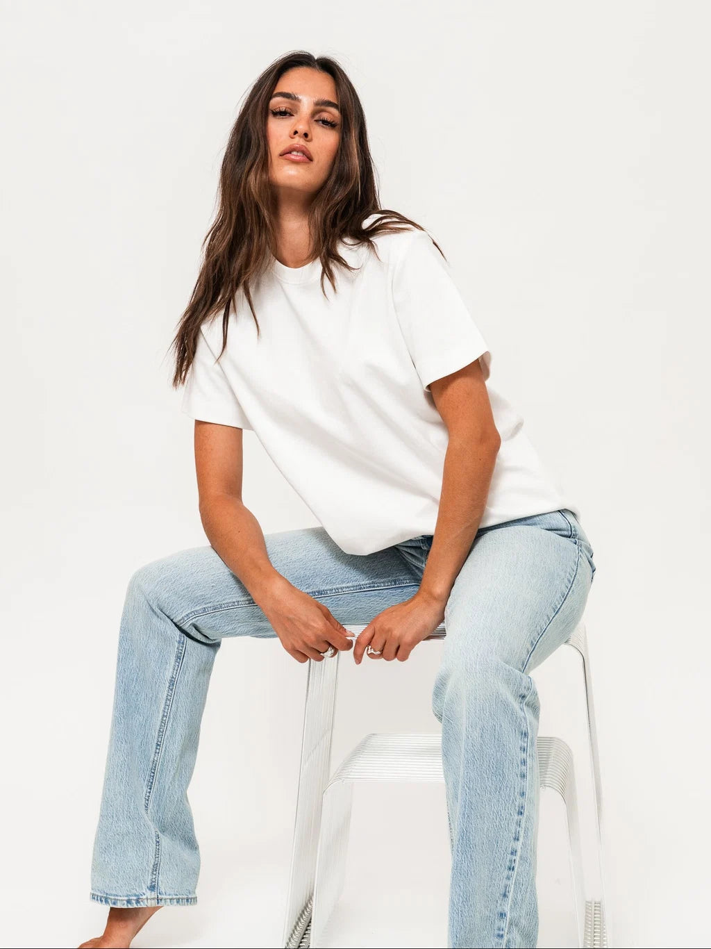 VMTESSA Straight Jeans - Light Blue Denim