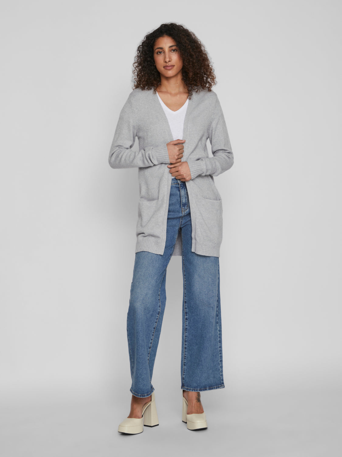 VIRIL Cardigan - Light Grey Melange