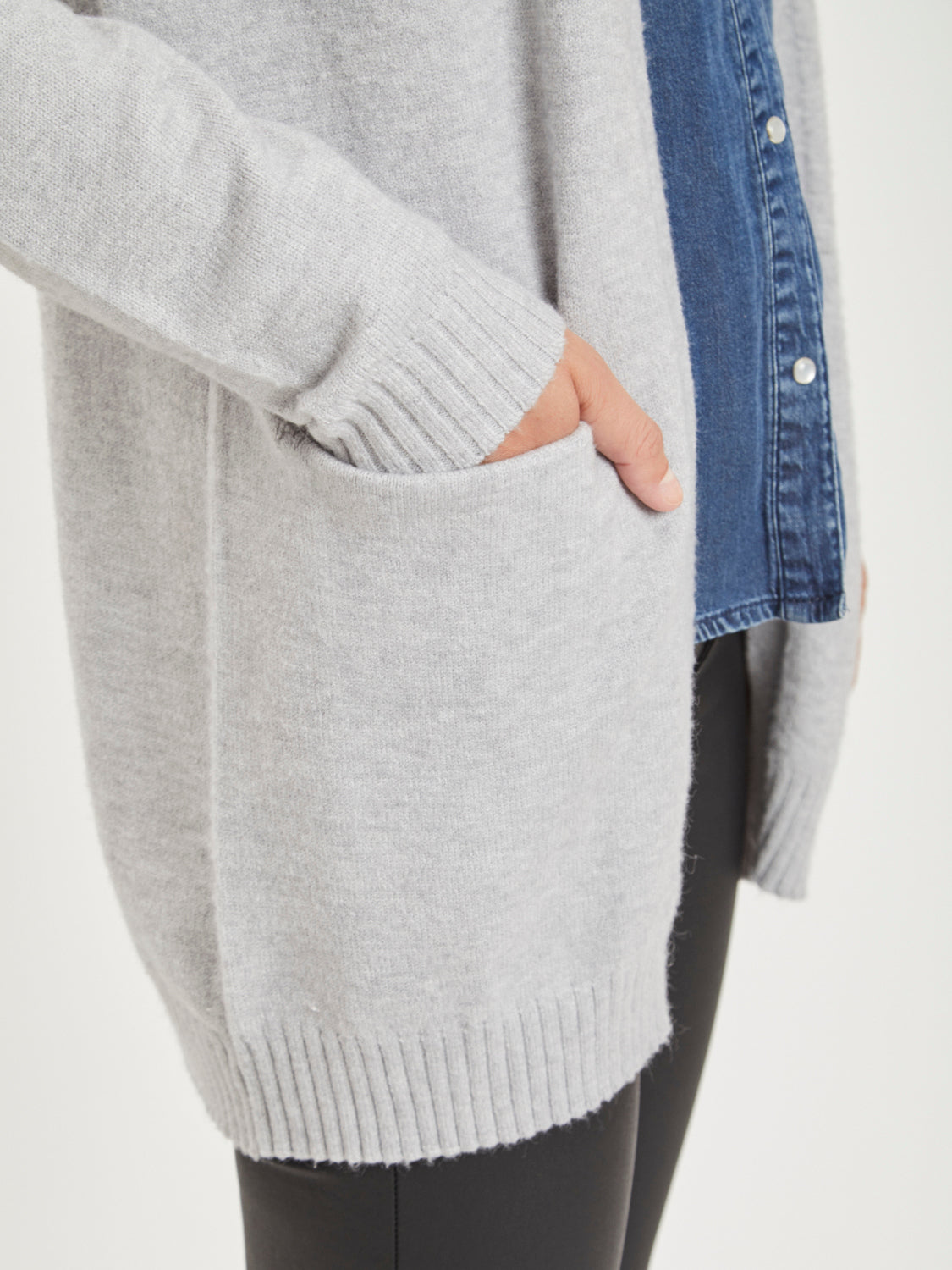 VIRIL Cardigan - Light Grey Melange