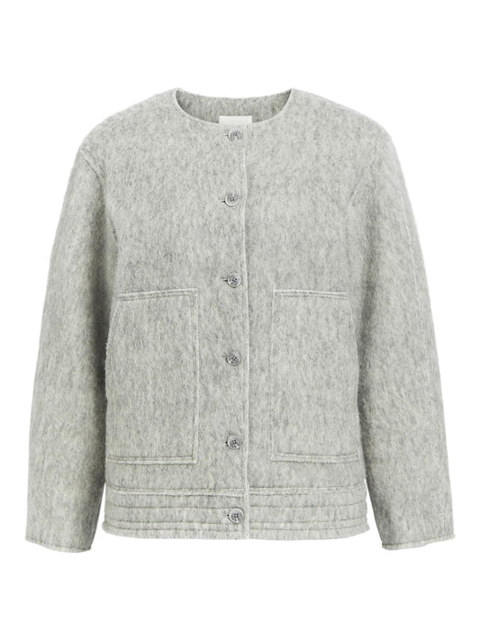 OBJKUNA Jacket - Light Grey Melange