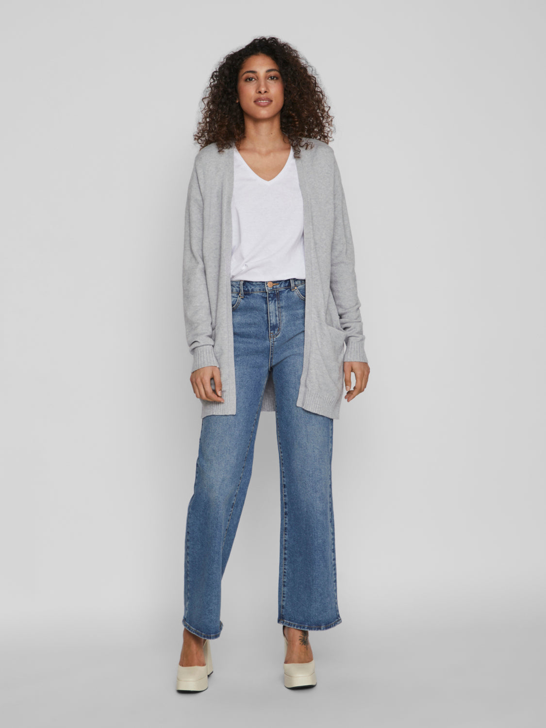 VIRIL Cardigan - Light Grey Melange