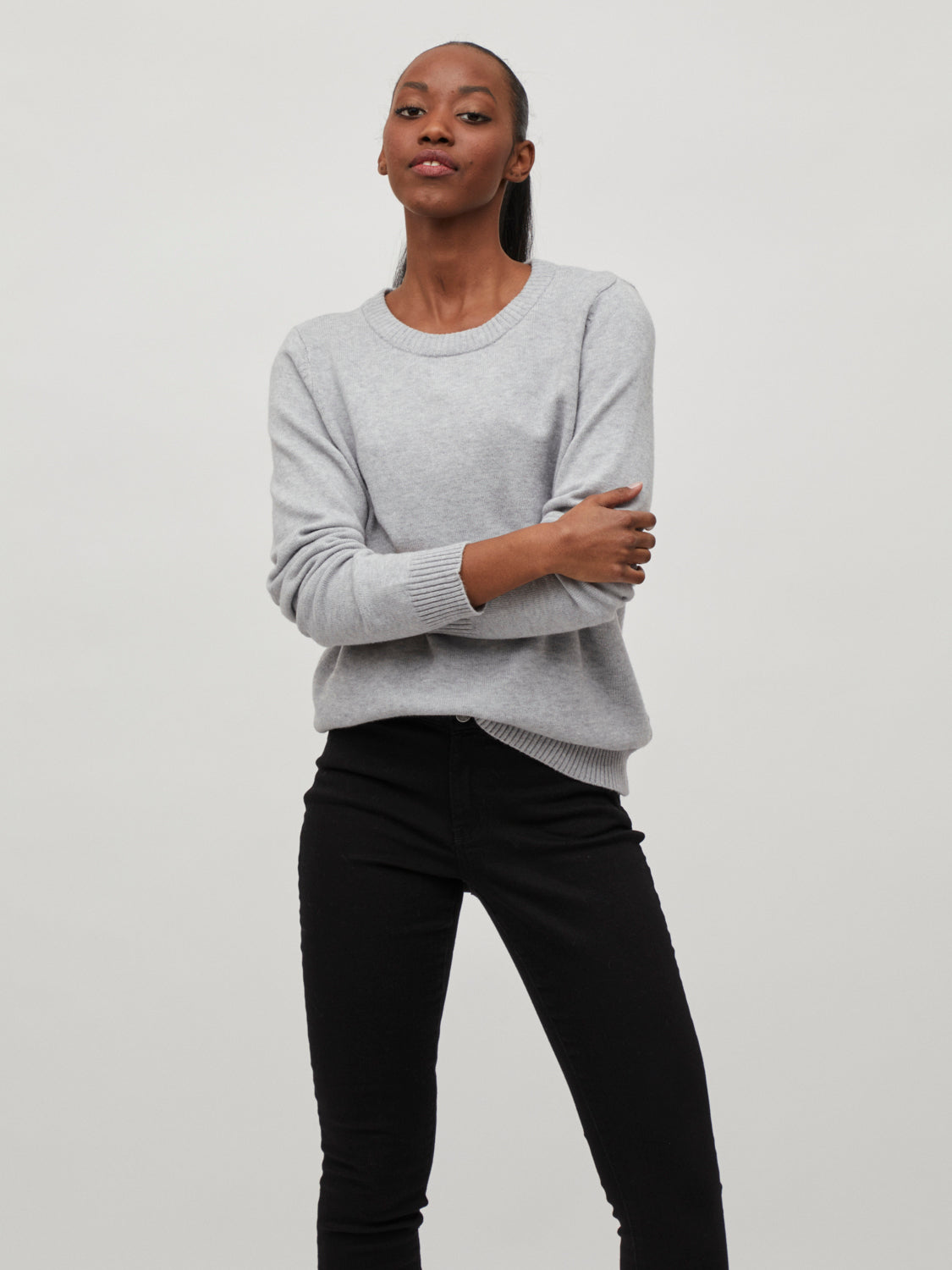VIRIL Pullover - Light Grey Melange